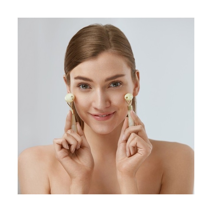 Pack 2 Jadestein-Gesichtsmassagegeräte, weiß - Sun & Sia