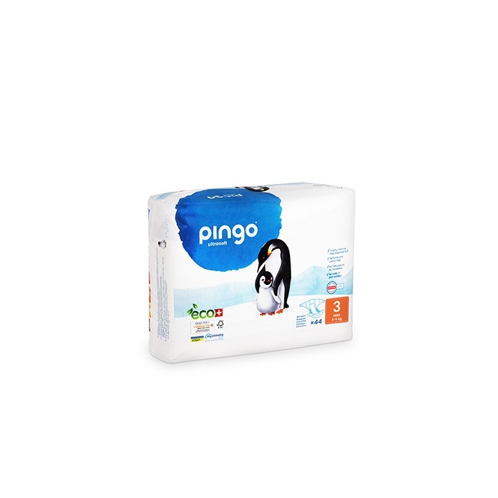 Pannolini per il bambino, svizzero ed ecologico - Midi (5-9kg), 2x 44pz - Pingo
