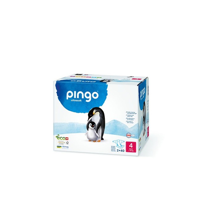 Pannolini per il bambino, svizzero ed ecologico - Maxi (7-18kg),2x 40pz - Pingo