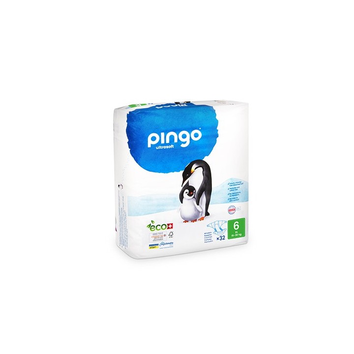 Pannolini per il bambino, svizzero ed ecologico - XL (15-30kg), 2x 32pz - Pingo