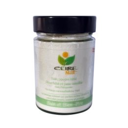 Poudre de bain ou Talc pour bébé et peau sensible (à l'argile blanche) - 150g (verre) ou 300g (recharge)  - Curenat