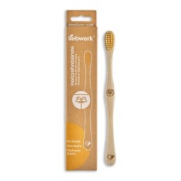 Holzzahnbürsten von FSC-zertifiziertem Schweizer Buchenholz, "Palme" Medium-Soft - 1 Stk - Liebwerk