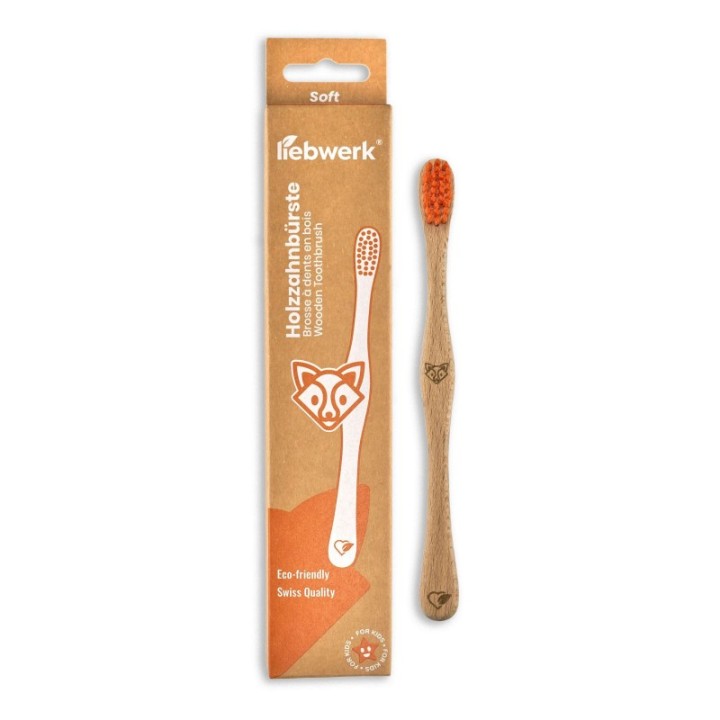 Spazzolino da denti in legno di faggio svizzero, "Conifera" Medium-Soft - 1 pezzo - Liebwerk