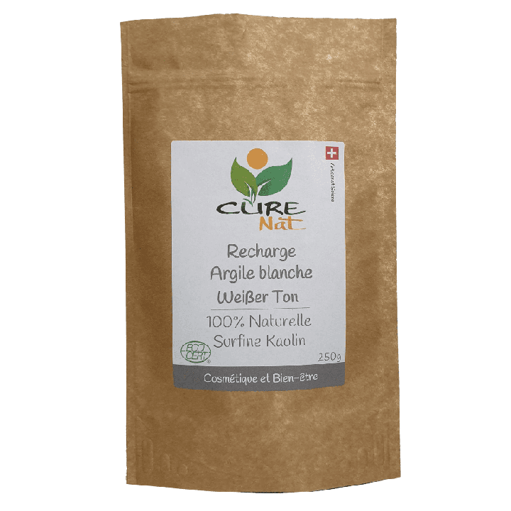 Weißer Ton (Kaolin) - 250g (Glas) oder 250g (Nachfüllpackung) - Curenat