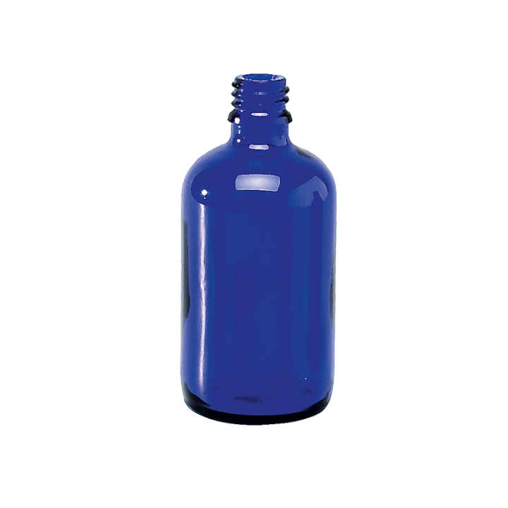 Bouteilles en verre bleu (avec divers types de bouchons en option) - 1pce de 100ml