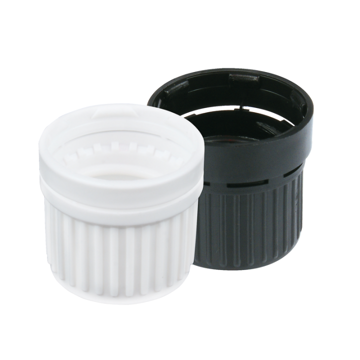 Bouchon pour bouteille en verre (DIN18) - Fermeture avec bague de garantie, Noir - 1pce
