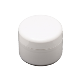 Creme-Gläser PP Weiß glänzend, komplett (mit Scheibe und Deckel) - 1x 15ml