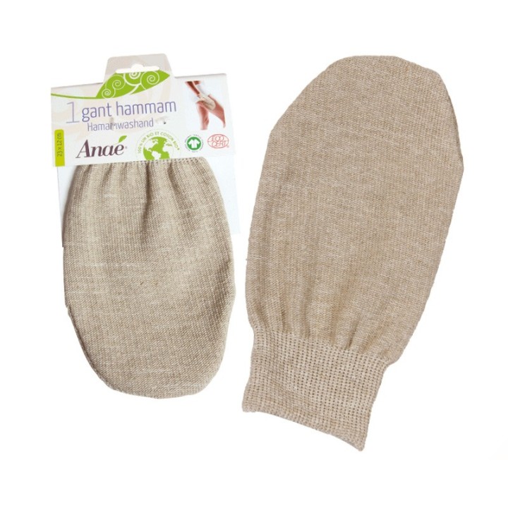 Gant hammam pour massage et hygiène (Lin et coton BIO) - 1 pce - Anaé