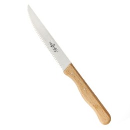 Mehrzweckmesser mit Zähnen, Buchenholz und rostfreiem Stahl - 1 Stück - Ah! Table