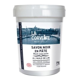 Schwarze Bio-Seifenpaste, mit Leinöl - 1kg - La Corvette (Marseille)