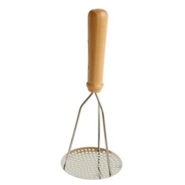 Pestello schiacciato, acciaio inossidabile e faggio - 22 x 9cm - Ah Table