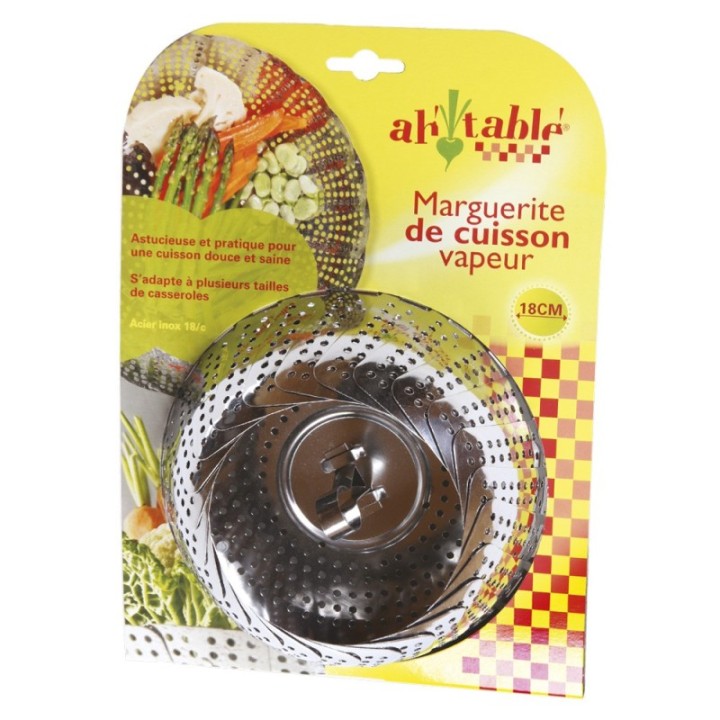 Grande marguerite de cuisson vapeur robuste, en inox - 18cm - Ah Table