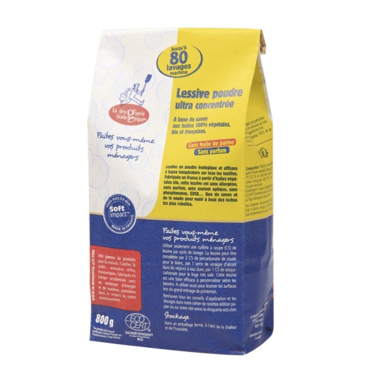 Detergente organico in polvere, ultra-concentrato - 800gr - La droguerie écologique