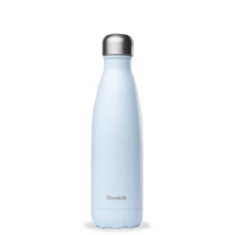 Doppelwandige isolierte Edelstahlflasche, Blaues Pastell - 500 ml - Qwetch