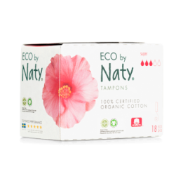 Tampons hygiéniques Super (sans applicateur) - 18pces- Naty