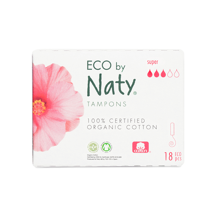 Hygienische Tampons Super (ohne Applikator) - 18St. - Naty