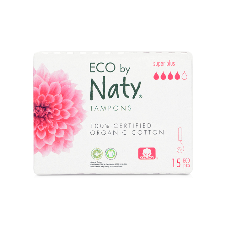Hygienische Tampons Super Plus (ohne Applikator) - 15St. - Naty