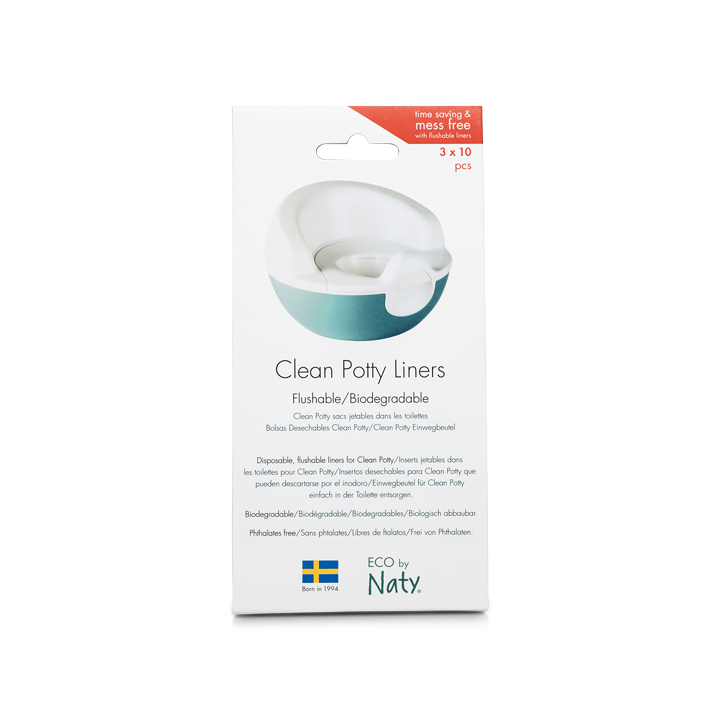 Clean Potty, Inserti di ricarica, biodegradabile - 3x 10 pz. - Naty