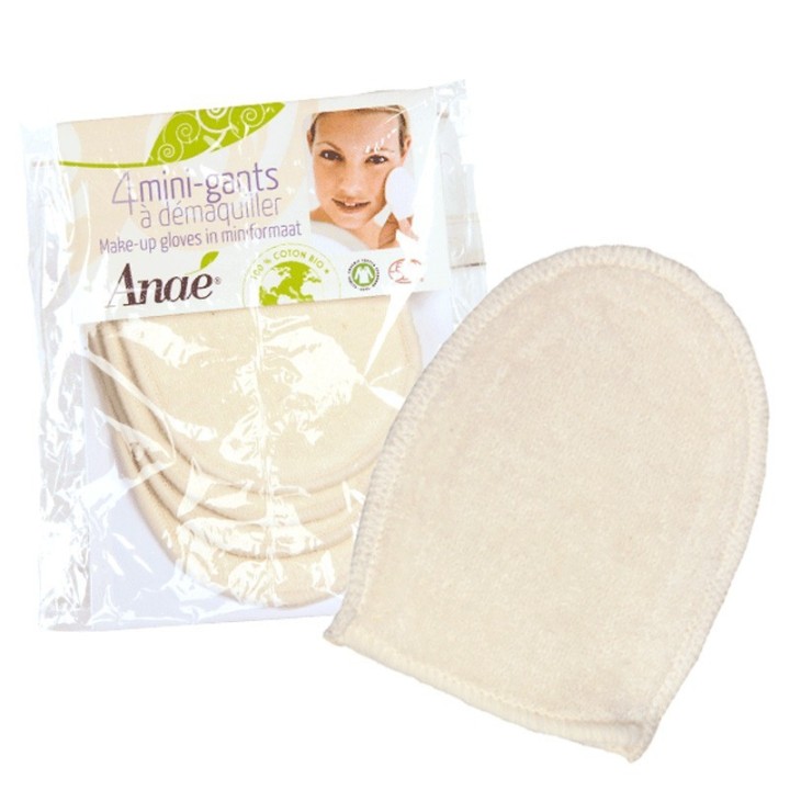 Mini guanti lavabili per la rimozione del trucco in cotone organico - 4pces - Anaé