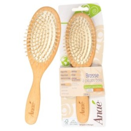 Spazzola per capelli piatta con punte, legno di faggio FSC - 22cm - Anaé