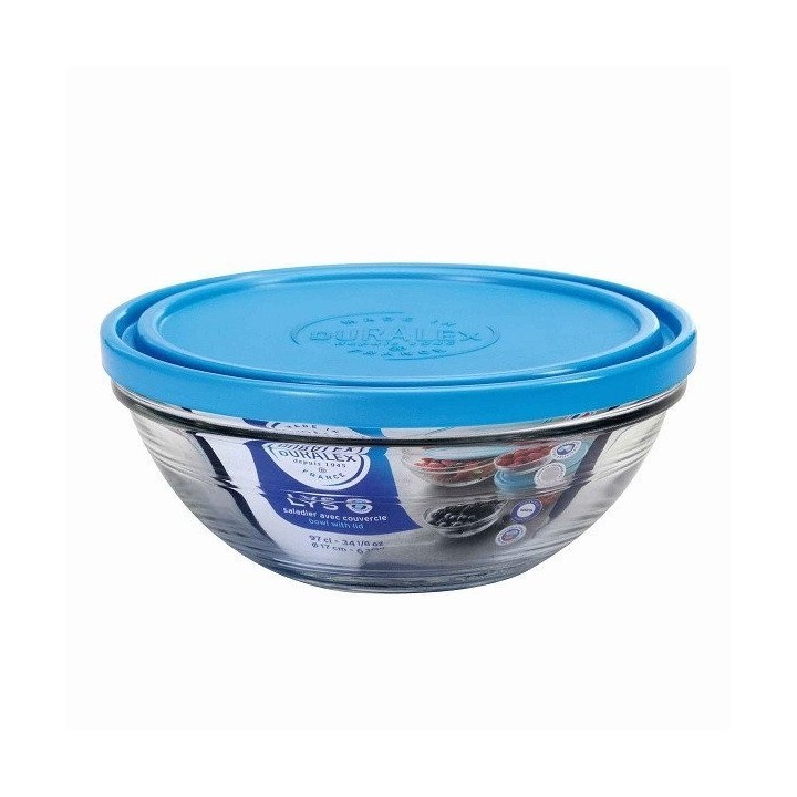 Saladier rond en verre trempé avec couvercle - 23cm - Duralex