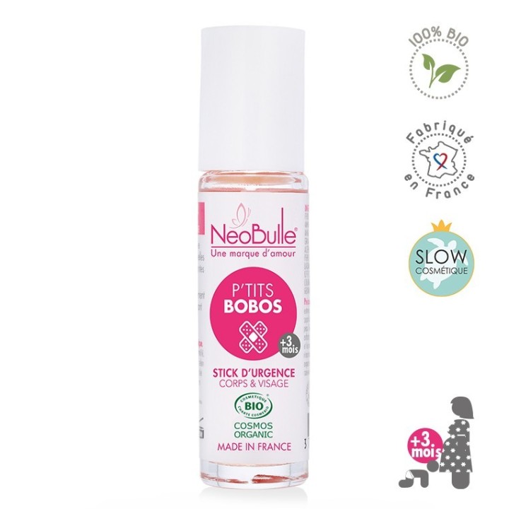 Stick d'urgence BIO P'tits bobos, Huile apaisante pour griffures, brûlures, ... - 9ml - NéoBulle