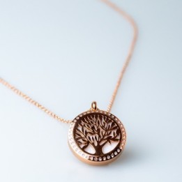 Collier à parfumer Silvaé, Couleur Or rose, avec chaine de 70cm - Innozbiz