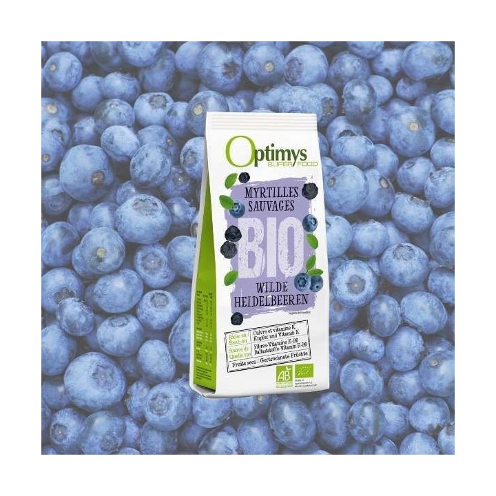 Mirtilli selvatici biologici, il meraviglioso frutto della foresta - 180g - Optimys