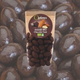 Bio-Dunkle Schokolade überzogener Mandel-Genuss - 150g - Optimys