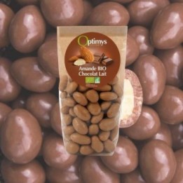 Bio-Mandel-Genuss mit Milchschokolade überzogene Mandeln - 150g - Optimys