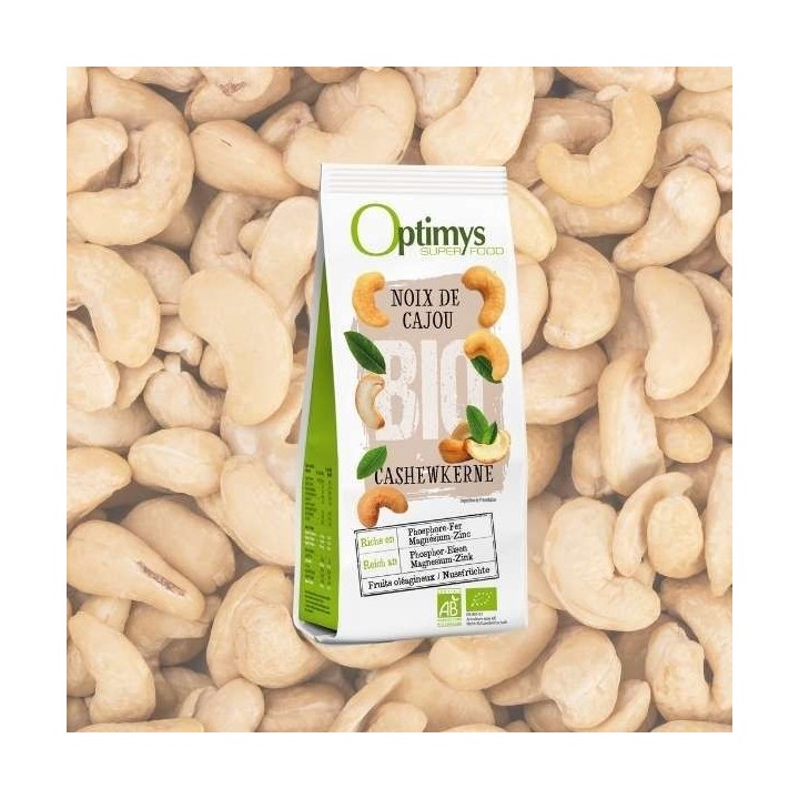 Bio-Cashew-Nüsse, die Ihre Snacks knusprig machen - 200g - Optimys