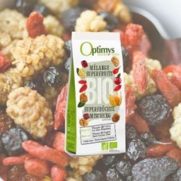 Miscela di 4 superfrutti secchi biologici, un mix ideale per uno spuntino sano - 200g - Optimys