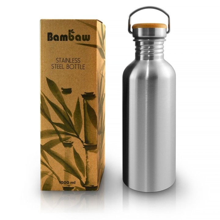 Edelstahlflasche mit Bambusverschluss - MOD - Bambaw