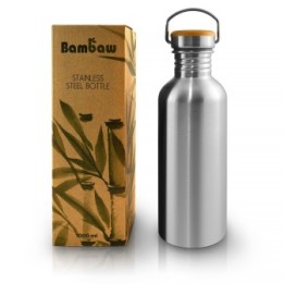 Edelstahlflasche mit Bambusverschluss - MOD - Bambaw