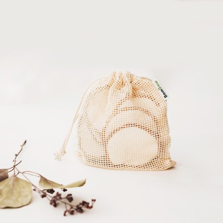 Lingettes démaquillantes lavables en bambou - 8 douces, 2 exfoliantes + filet de lavage - Bambaw