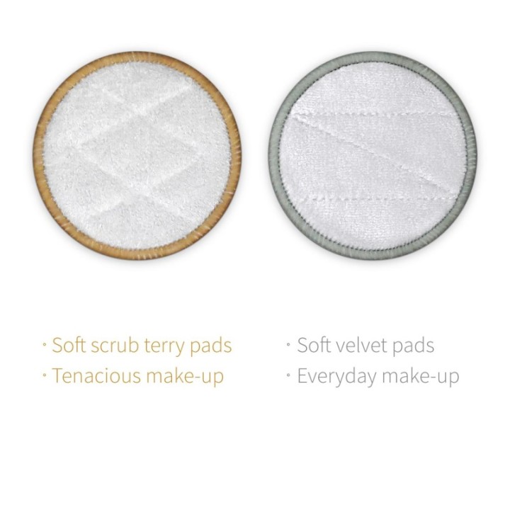 Lingettes démaquillantes lavables en bambou - 8 douces, 2 exfoliantes + filet de lavage - Bambaw