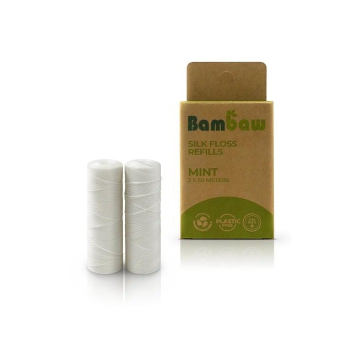 Filo interdentale naturale - 2x ricarica 50m - Bambaw
