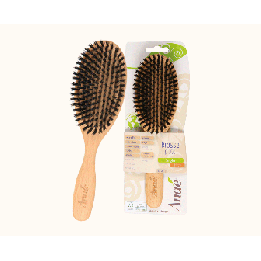 Brosse plate en hêtre avec poil en sanglier - 22cm - Anaé