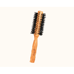 Runde Haarbürste aus Olivenholz mit Wildschweinhaaren - 21cm - Anaé