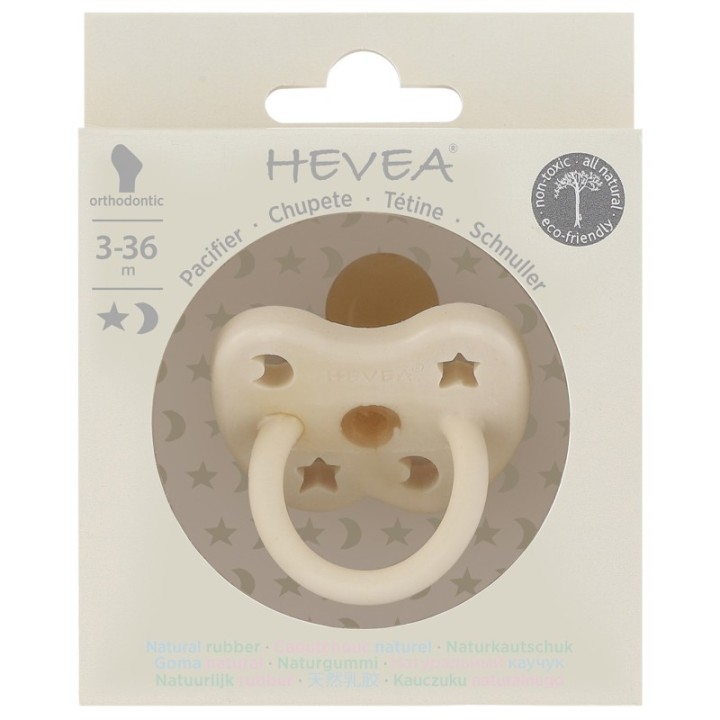 Tétines (lolettes) pour bébés 100% caoutchouc naturel - Arrondie "Milky White", 3 à 36 mois - Hevea
