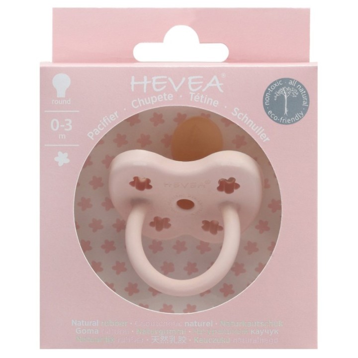 100% Naturkautschuk Babyschnuller - Kieferorthopädie "Pink", 0 bis 3 Monate- Hevea