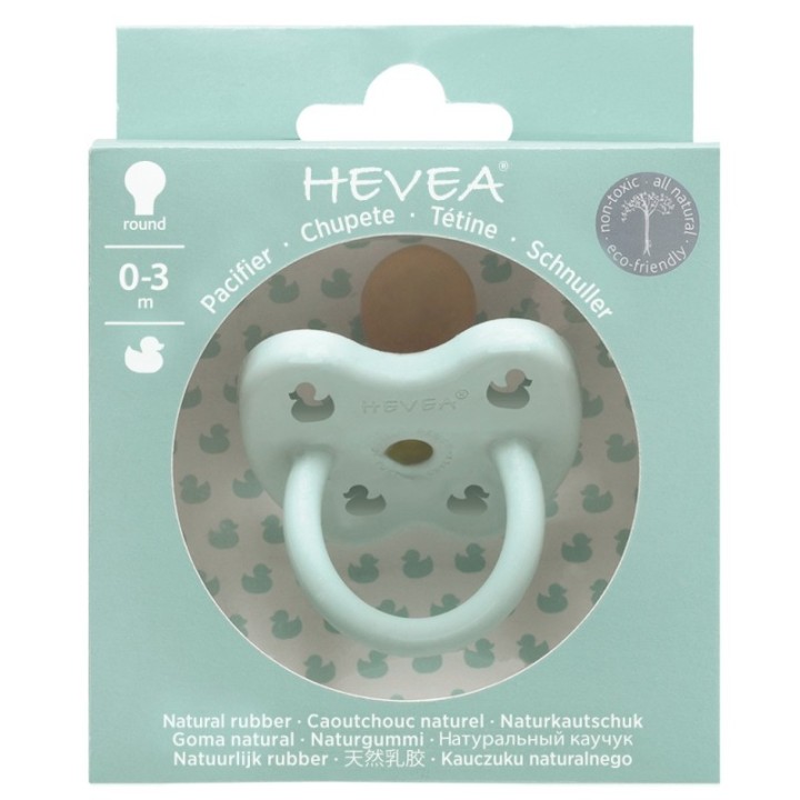 Tétines (lolettes) pour bébés 100% caoutchouc naturel - Arrondie "Millow Mint", 0 à 3 mois - Hevea