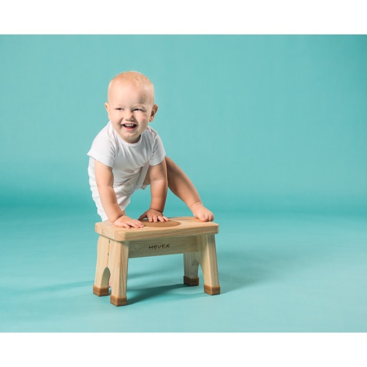 Tabouret en bois, ultra résistant et antidérapant en caoutchouc naturel - 1pce - Hevea