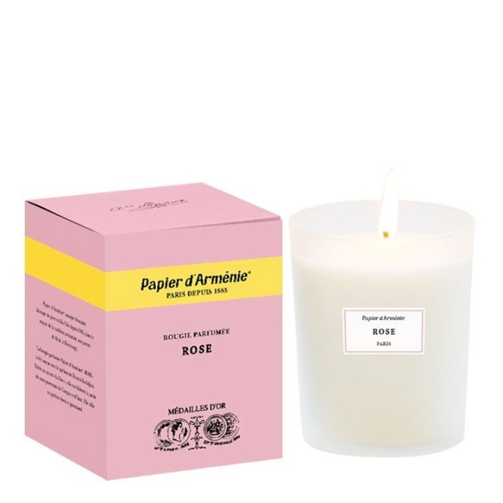 Candela in cera vegetale e stoppino di cotone, Rosa - 220g, circa 50h di combustione - Papier d'Arménie®