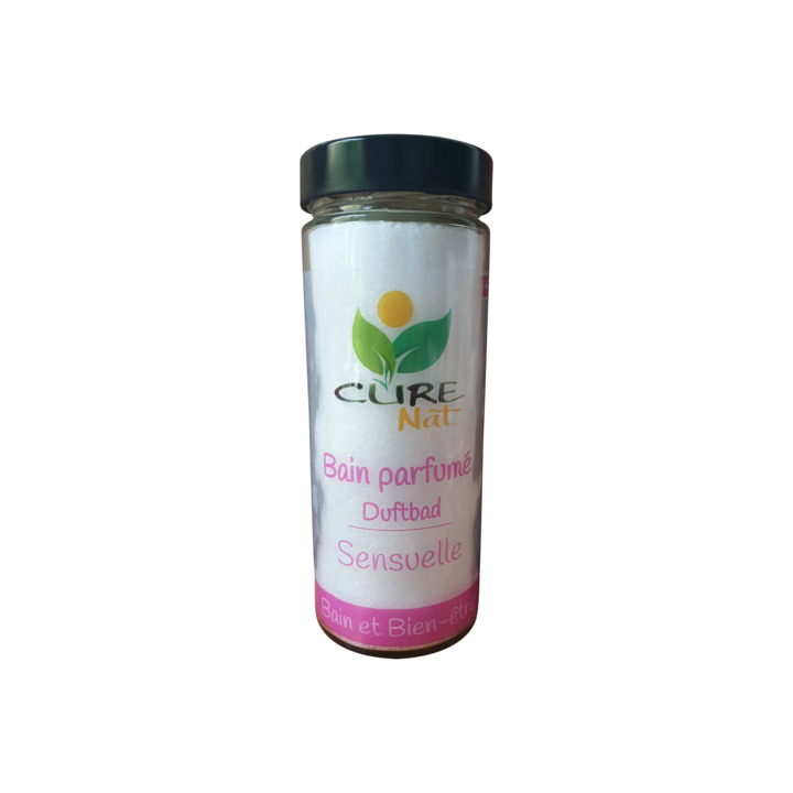Duftendes Badesalz, Sinnlich, Ylang-Ylang und Epsom-Salz - Glasbehälter 550g - Curenat