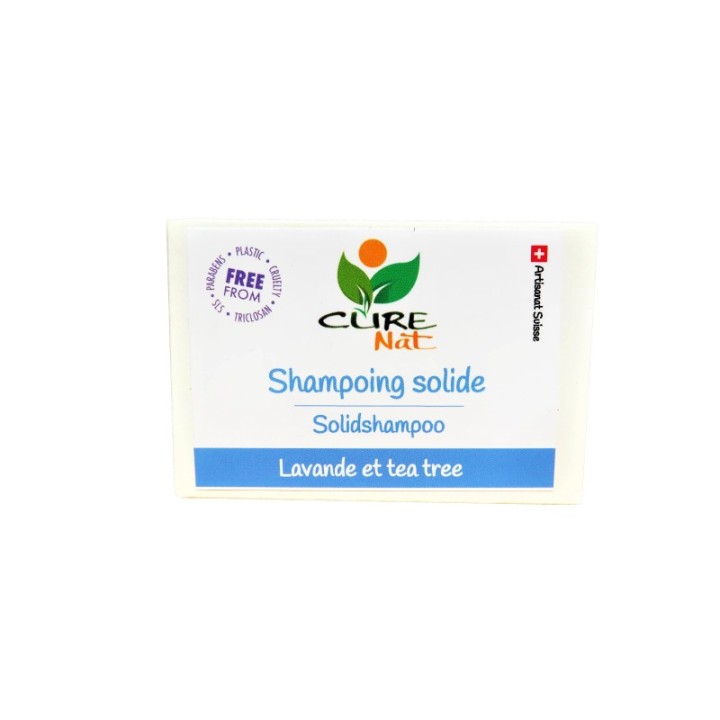 Handgefertigtes solides Shampoo, Lavendel und Teebaum - 95g - Curenat