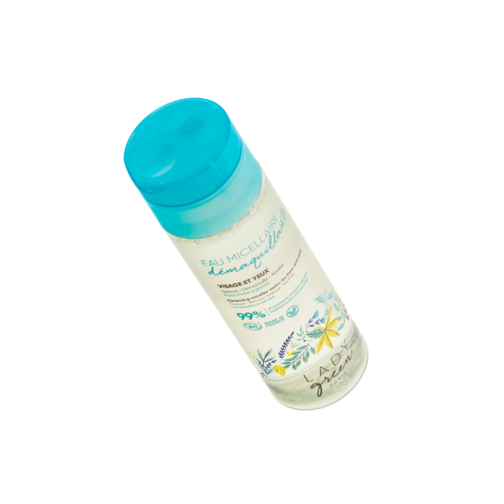 Eau micellaire démaquillante BIO - Nettoie, démaquille, apaise - 200ml - Lady Green PARIS