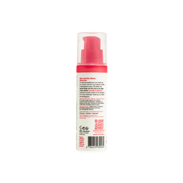 Fluide hydratant matifiant BIO - Hydrate, Matifie, Rééquilibre - 40ml - Lady Green