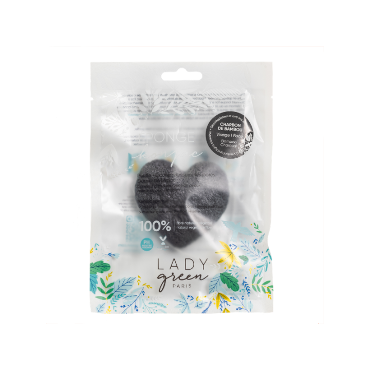 Konjac faccia spugna - Carbone di bambù - Lady Green