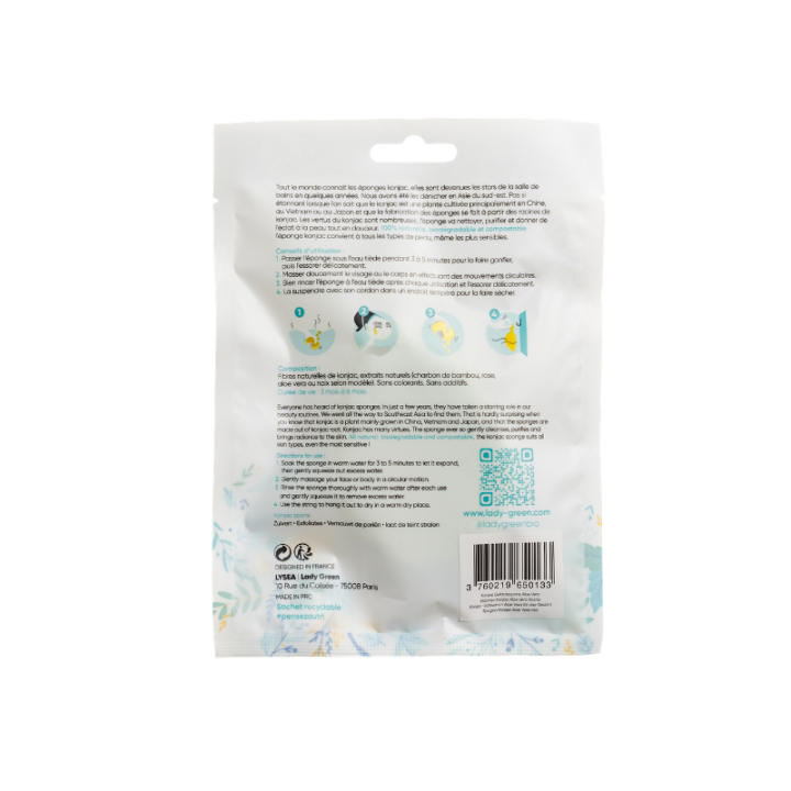 Eponge de Konjac pour le visage - Aloe Vera - Lady Green